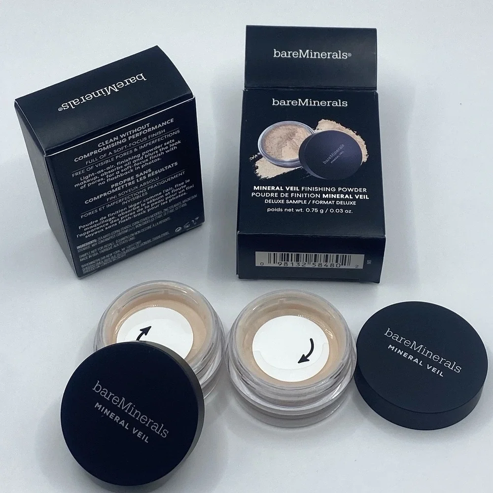 2x BareMinerals Mineral Veil Finishing Powder .03 oz / .75g Travel Size